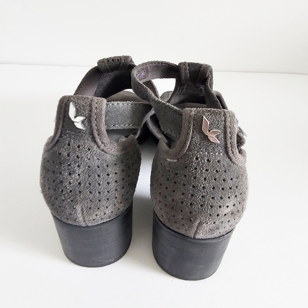 Koolaburra by UGG sandals gray Ashlyn suede open tie 10 comfortable - Picture 4 of 9